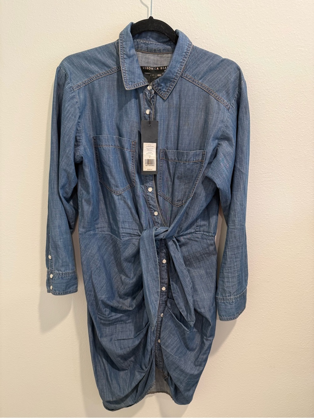 Veronica Beard Sierra Denim Shirtdress Size 8 NWT Flaw Read